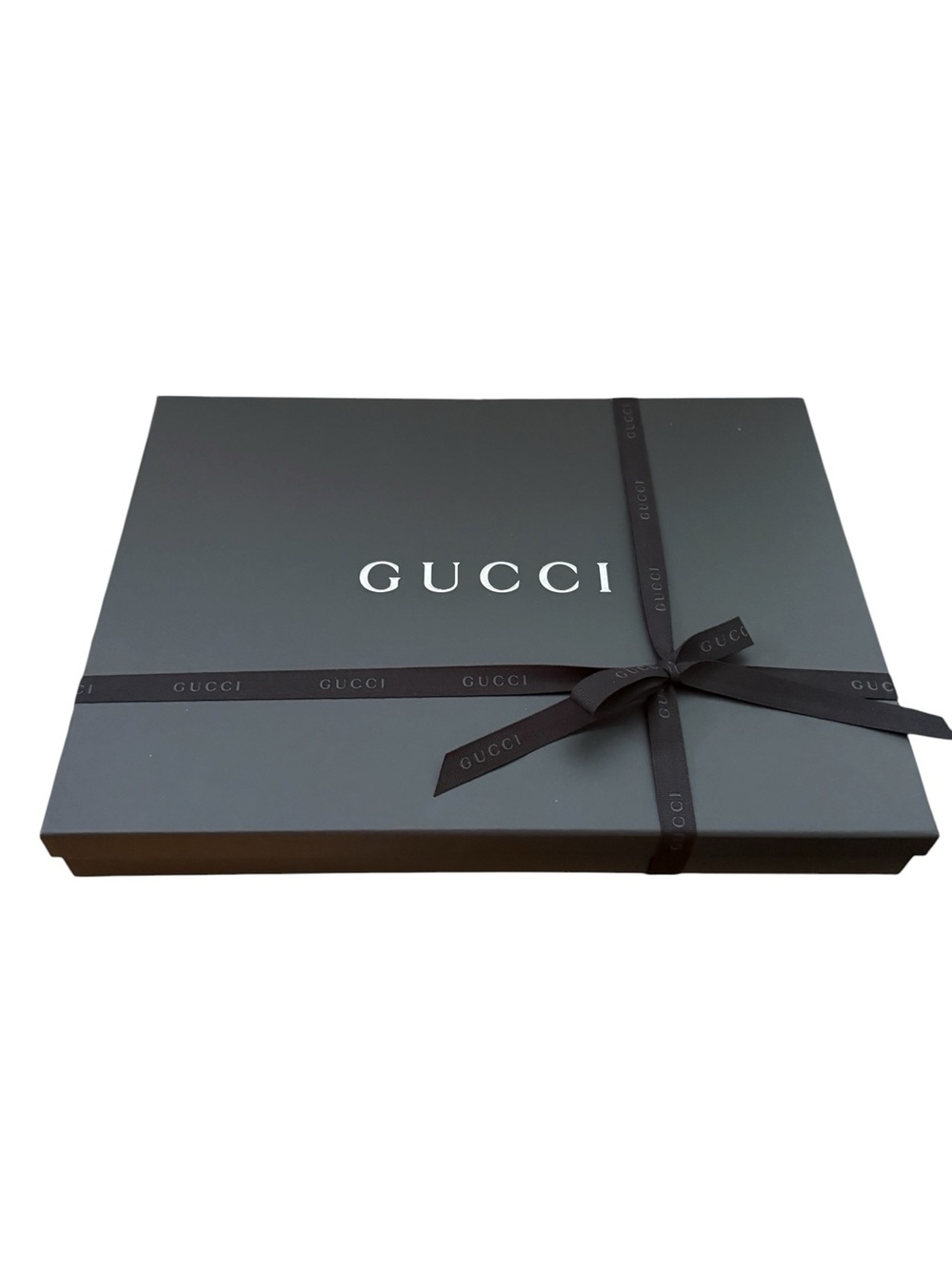 Black Gucci Gift Box/Tissue Paper/Ribbon/Card